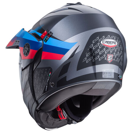 Caberg Helm Tourmax X Sarabe matt-gun metallic/schwarz-blau-rot