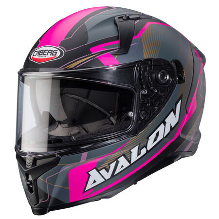 Caberg Helm Avalon X Optic matt-schwarz/grau-Fuchsia