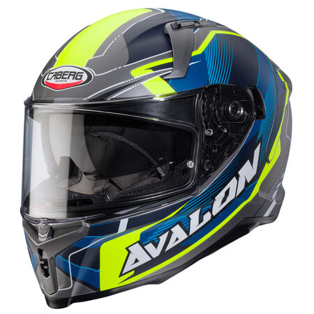 Caberg Helm Avalon X Optic matt-grau/blau-fluo-gelb