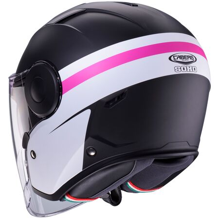 Caberg Helm Soho Zephir matt-schwarz/weiß-Fuchsia