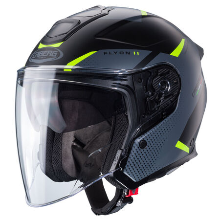 Caberg Helm Flyon II Boss matt-schwarz/grau-fluo-gelb