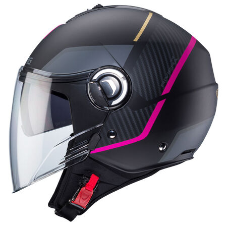 Caberg Helm Riviera V4 X Geo matt-schwarz/anthrazit-Fuchsia