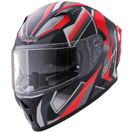 Germot Helm GM 711 matt-schwarz/rot