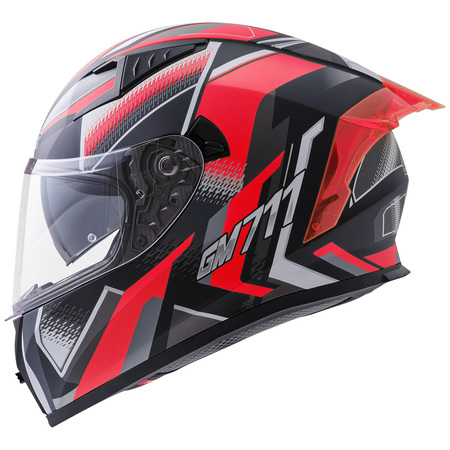 Germot Helm GM 711 matt-schwarz/rot