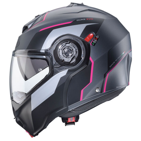 Caberg Helm Duke Evo Move matt-gun metallic/schwarz-Fuchsia