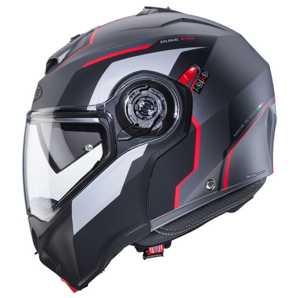 Caberg Helm Duke Evo Move matt-gun metallic/schwarz-rot