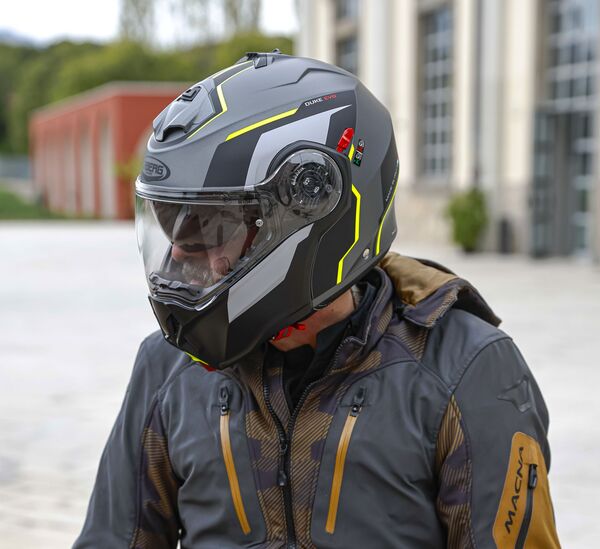 Caberg Helm Duke Evo Move matt-gun metallic/schwarz-fluo-gelb