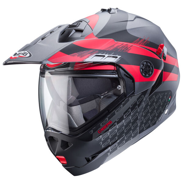 Caberg Helm Tourmax X Sarabe matt-gun metallic/schwarz-rot