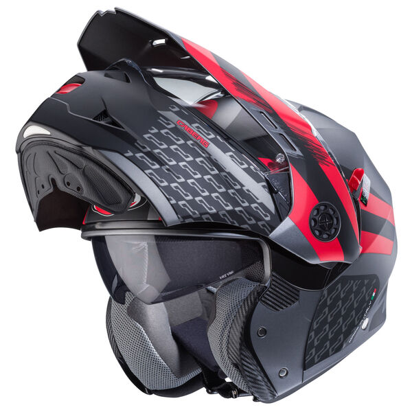 Caberg Helm Tourmax X Sarabe matt-gun metallic/schwarz-rot