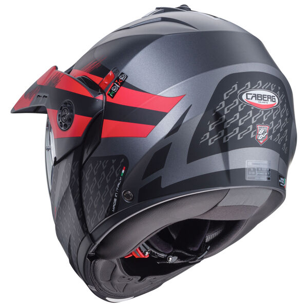 Caberg Helm Tourmax X Sarabe matt-gun metallic/schwarz-rot