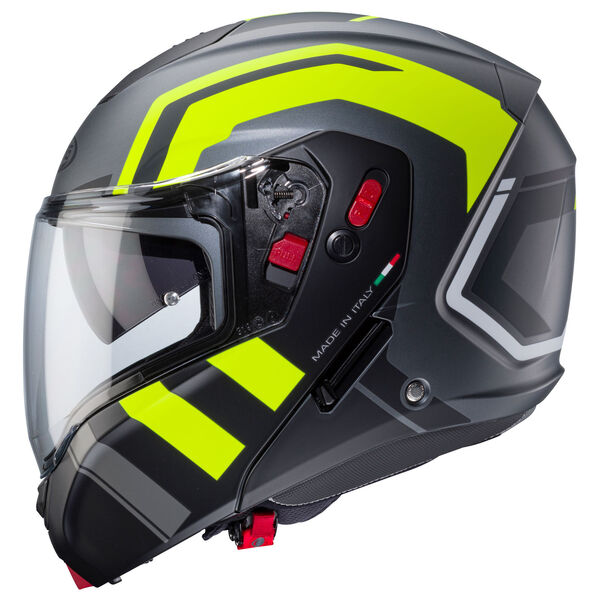 Caberg Helm Horus X Road matt-gun metallic/schwarz-fluo-gelb