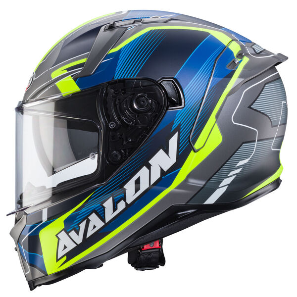 Caberg Helm Avalon X Optic matt-grau/blau-fluo-gelb