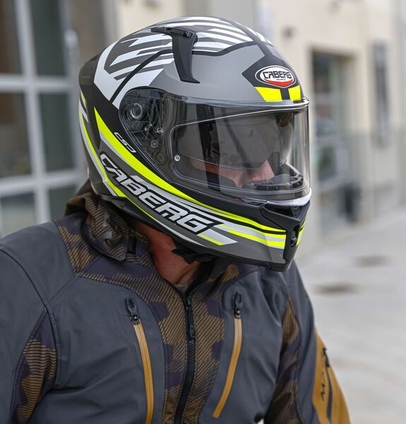 Caberg Helm Avalon X Kira matt-schwarz/grau-fluo-gelb-weiß