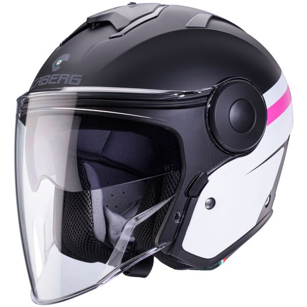 Caberg Helm Soho Zephir matt-schwarz/weiß-Fuchsia