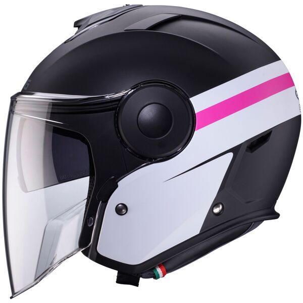 Caberg Helm Soho Zephir matt-schwarz/weiß-Fuchsia