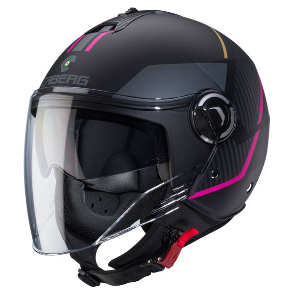 Caberg Helm Riviera V4 X Geo matt-schwarz/anthrazit-Fuchsia