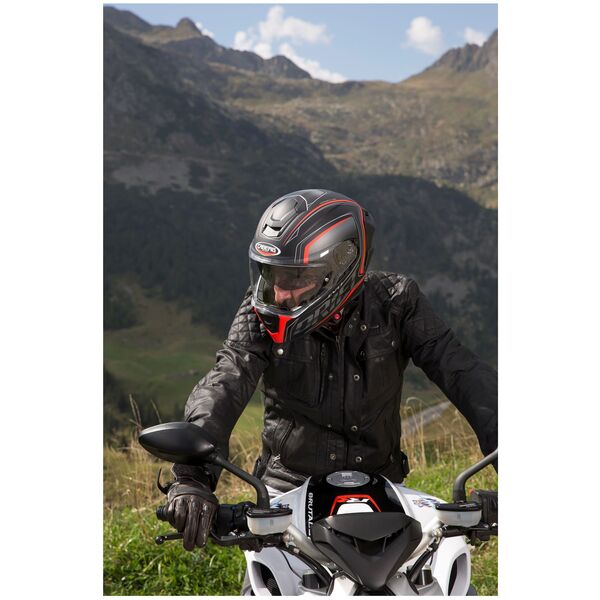 Caberg Helm Drift Evo Integra matt-schwarz/grau-fluo-rot