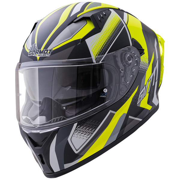 Germot Helm GM 711 matt-schwarz/fluo-gelb